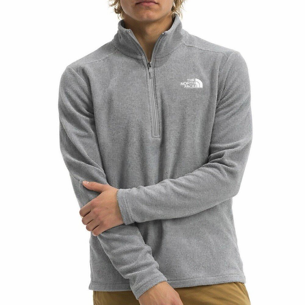 The North Face Men’s Textured Cap Rock 1/4 Zip Pullover Sweatshirt Gray Small
